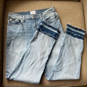 Hudson High Rise Zooey Straight Double Raw Hem size 28